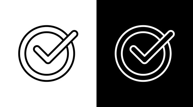 Checkmark  White Icon Set Design