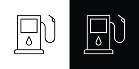 Gas station icons vector.Editable stroke.linear style sign for use web design