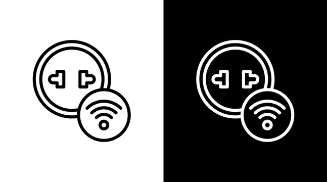 Smart Outlet  White Icon Set Design