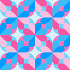 Delightful geometrical seamless pattern with dual-tone hearts, perfect for Valentine’s Day and other romantic themes. Great for textiles, gift wrap, banners, love-themed designs, and charming decor.