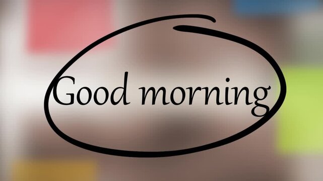Good morning Black Marker Writing on Glass Surface