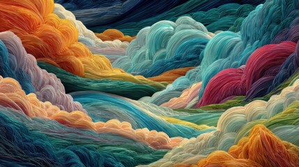 Vibrant abstract landscape art with flowing lines and rich colors for stunning backgrounds or creative projects, a modern and dynamic visual statement