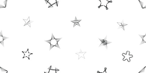 Vector star line seamless pattern- Endless pattern for wallpapers, wrapping and packaging. Repeatable pattern with various creative angular design elements