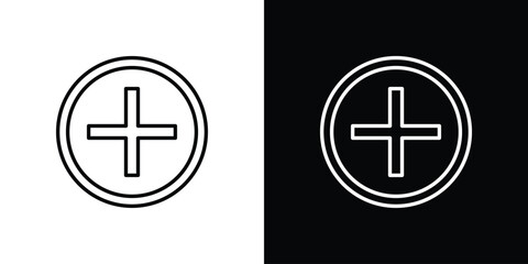Fototapeta premium Plus icons vector.Editable stroke.linear style sign for use web design