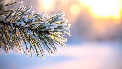 Frosty Pine Branch Macro