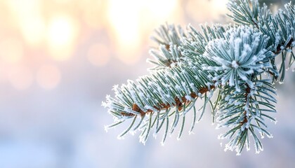 Frosty Pine Branch Macro