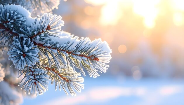 Frosty Pine Branch Macro - Powered by Adobe