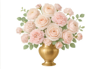 Elegant floral bouquet with light pink roses and carnations