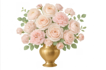 Elegant floral bouquet with light pink roses and carnations