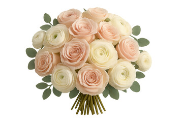 Wedding floral bouquet with pink and white roses