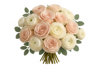Wedding floral bouquet with pink and white roses