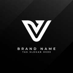 Letter V Logo &ndash; Modern Minimalist Monogram Design