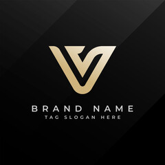 Letter V Logo &ndash; Modern Minimalist Monogram Design