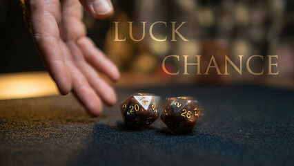 Luck Chance Hand Rolling Dice Showing Numbers Twenty Twenty Six Blurred Motion