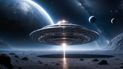 Massive flying saucer in a star system.