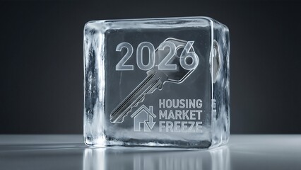 House Key Frozen Block Studio Concept Housing Market Freeze 2026 Ice Cube