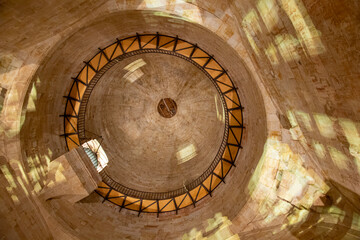 Dome interior light, salamanca cathedral, spain