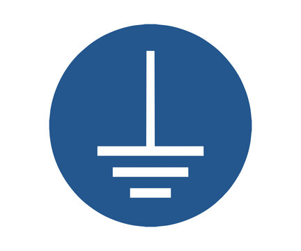 ISO 7010 M005 Connect an earth terminal to the ground sign illustration on transparent background. 
