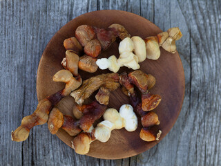 Reishi mushroom - fruiting body of Ganoderma multipileum medicinal fungi, used in traditional Chinese medicine.