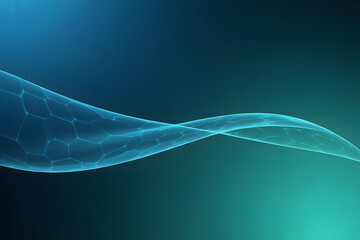 Abstract blue and teal wavy light flowing background