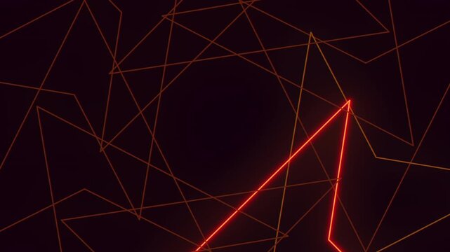 A minimalist and modern geometric pattern composed of thin orange lines forming a prominent triangle shape in the center, creating a visually striking and simplistic design