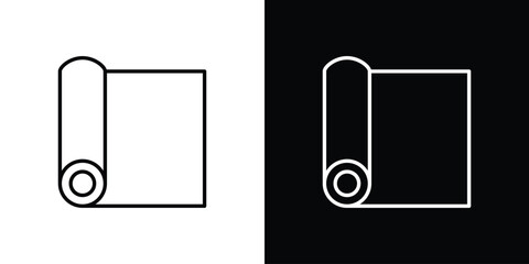 Yoga mat icons vector.Editable stroke.linear style sign for use web design