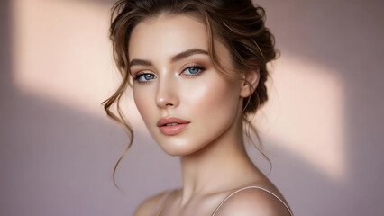 beautiful girl model close-up face