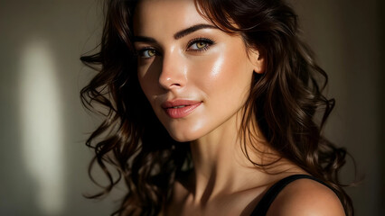 Beautiful girl closeup face