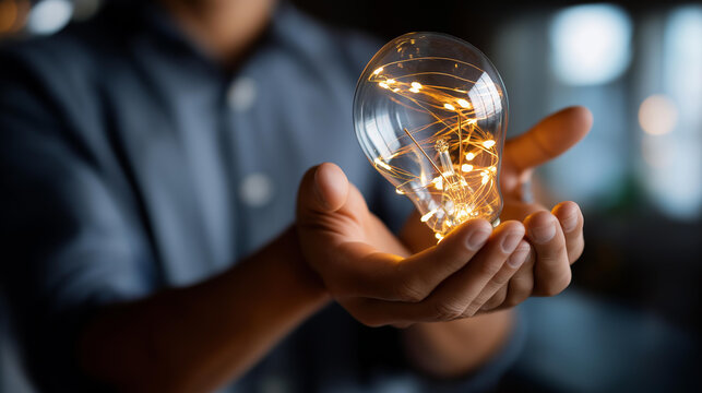 Concept of new ideas and innovation visualization defocused abstract background creative thinking symbolism breakthrough moment representation inventive inspiration display - Powered by Adobe