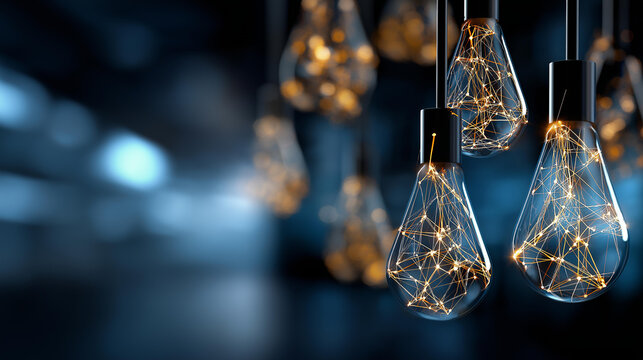 Clarifying complex ideas theme with illumination device flat lay defocused creative background innovation visualization scene conceptual thinking display problem solving