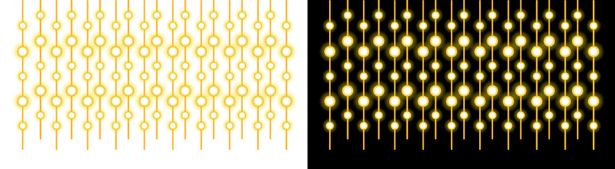 PNG image of Luminous yellow string lights create a festive atmosphere perfect for holiday decorations and event backdrops with a modern and elegant design aesthetic on transparent background