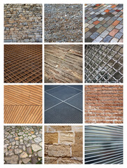 A montage of twelve images about material