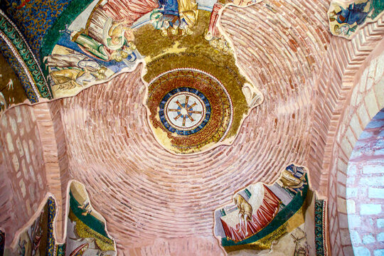 interior detail of the kariye church (chora), kariye mosque, istanbul 