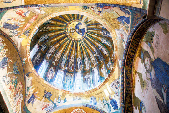 interior of the kariye church (chora), kariye mosque, istanbul 