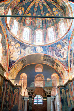 interior of the medieval kariye church (chora), kariye mosque, istanbul 