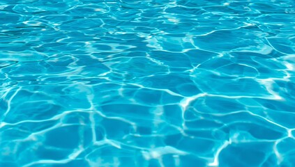 Obraz premium An overhead view of a swimming pool showing the bright blue water and the light reflecting off the surface
