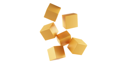 Cheese cubes floating  png  isolated on transparent background, ready for gourmet recipes, culinary artistry, and delicious food blogging promotions