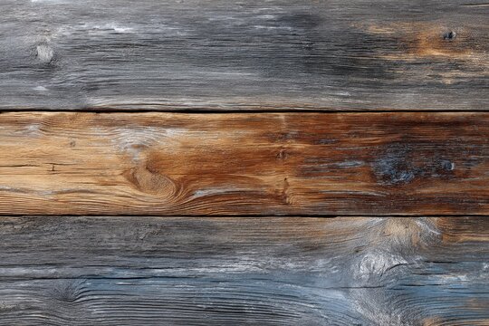 Rustic Wood Texture: A close-up view of weathered, natural wood planks with varying shades and textures, showcasing the raw beauty and timelessness of wood grain.