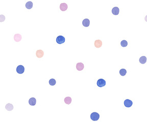 Seamless pattern with irregular polka dots painted with gouache for textiles and design