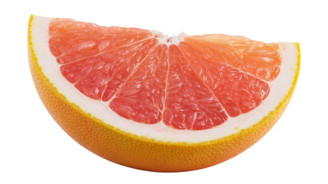 Fresh grapefruit slice  png  isolated on transparent background, radiates vibrant color, perfect for healthy recipes and detox campaigns