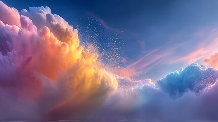 Soft clouds in muted colors create a serene atmosphere, embodying Japanese minimal aesthetics with gentle hues and tranquil beauty, perfect for calming visuals and peaceful designs