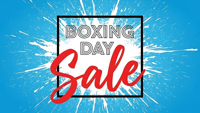 Get Ready for Boxing Day Sales Event with Splashy Blue Background for Unbeatable Deals and Savings in This Year's Biggest Shopping Season - Powered by Adobe