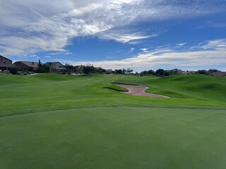 A golf course located in the southwest United States during the winter.