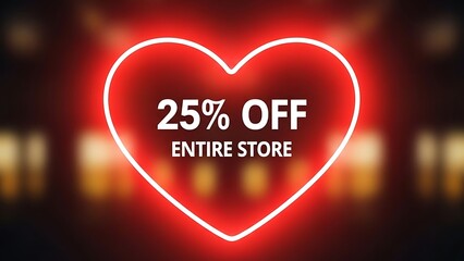 Save 25% Storewide Now! Celebrate Love and Savings with This Limited-Time Valentine's Day Deal in a Glowing Heart, Shop Today and Don't Miss Out!
