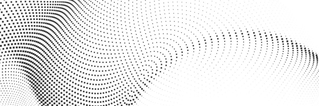 Smooth halftone wave distortion background with subtle dotted gradient curves, forming abstract modern texture suitable for minimal tech designs and clean graphic layouts
