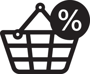 Shopping cart symbol is an e-commerce icon for retail purchase and online business black Friday 