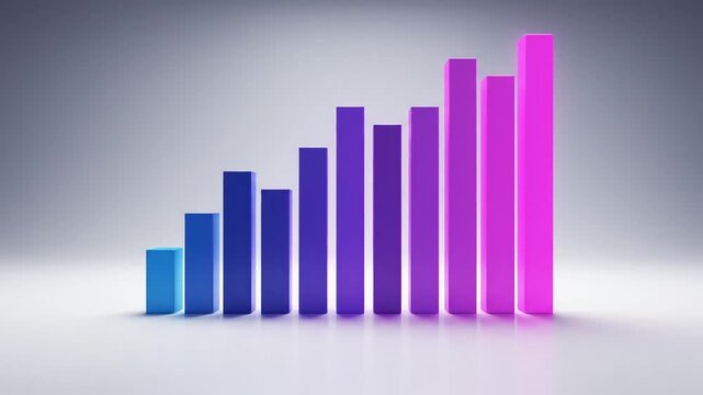 4k abstract bar graph showing upward trend and growth