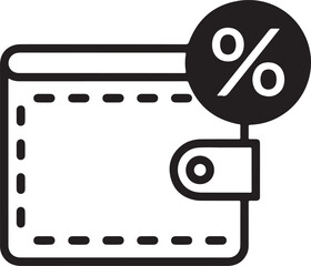 Wallet with percentage symbol icon finance discount