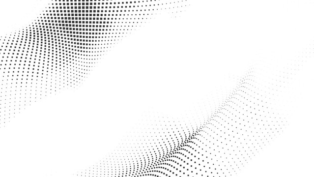 Smooth halftone wave with subtle dotted gradients forming elegant flowing monochrome curves, ideal for minimal clean designs, tech visuals, and modern digital layouts