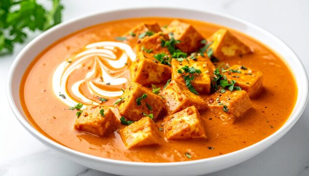Paneer Lababdar Restaurant Plate. Traditional Indian Food
